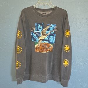 Parks Project Red Hot Chili Peppers  Gray Crewneck with Blue & Yellow Graphic